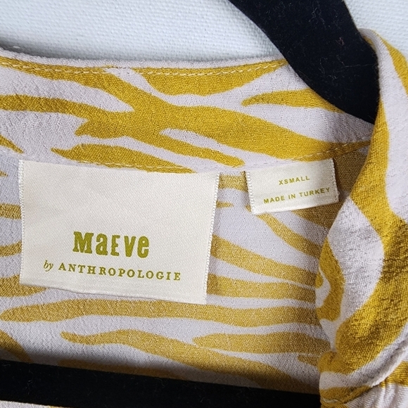 Anthropologie Maeve Amira Utility Shirt Animal Print Size Extra Small - Picture 4 of 7